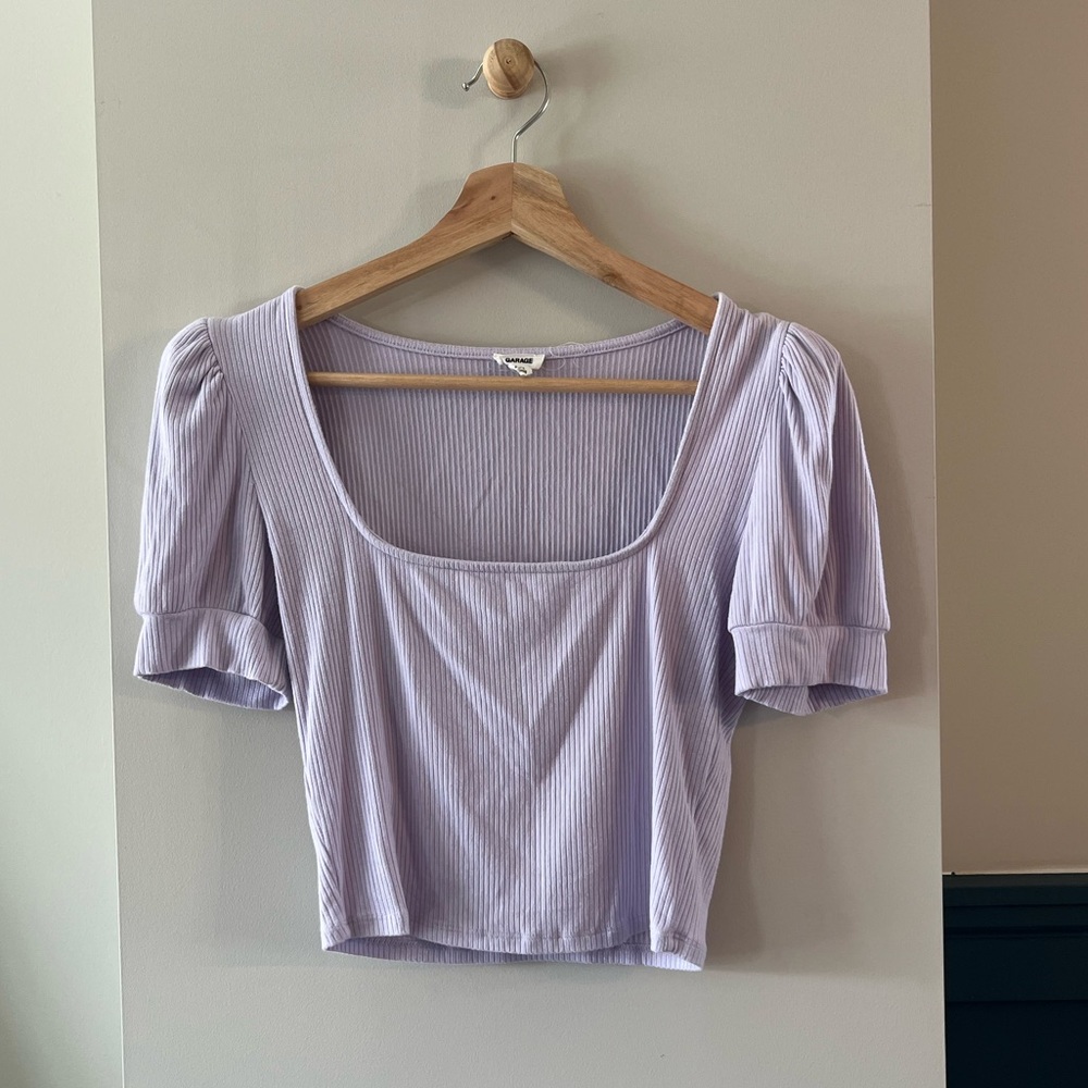 Lavender Puff Sleeve Women's Top